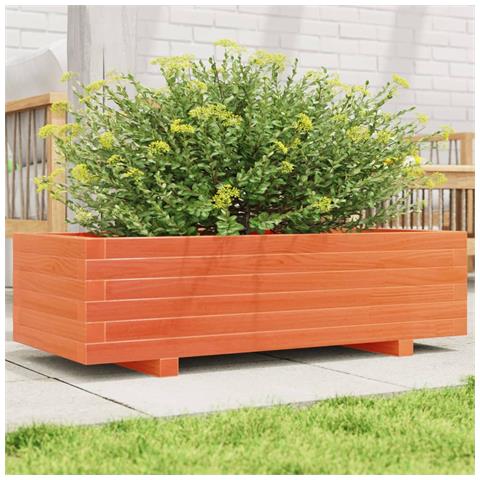 Fioriera Giardino Marrone Cera 90x40x26,5cm Legno Massello Pino - Foto 1