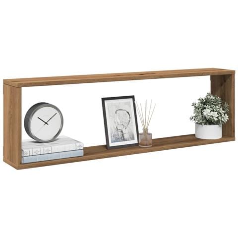 Mensole Parete A Cubo 2 Pz Artigianale 100x15x30 Cm Truciolato - Foto 1