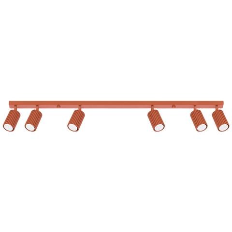 Lampada Da Soffitto Karbon 6l Rosso Ocra Sl. 1642 - Minimalista Lampada Da Soffitto Ocra Rossa 16.5x117x6.5 Cm - Foto 1