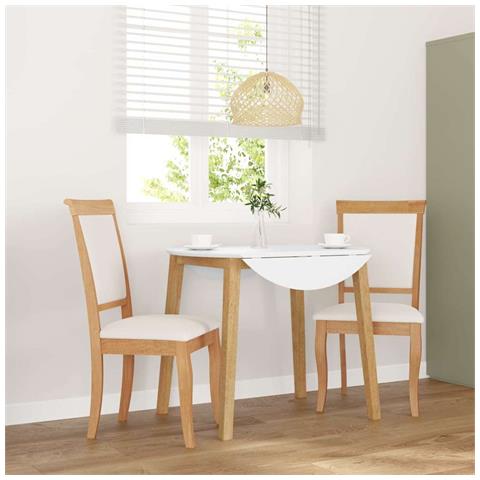 Sedie da Pranzo con Cuscini 2 pz Naturale Legno Massello Hevea - Foto 10