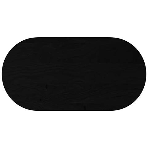 Piano Tavolo Marrone Scuro 120x60x2 Cm In Rovere Massello Ovale - Foto 2