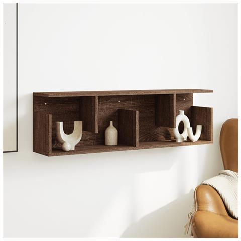Mobile A Parete 100x20x30cm Rovere Marrone In Legno Multistrato - Foto 3