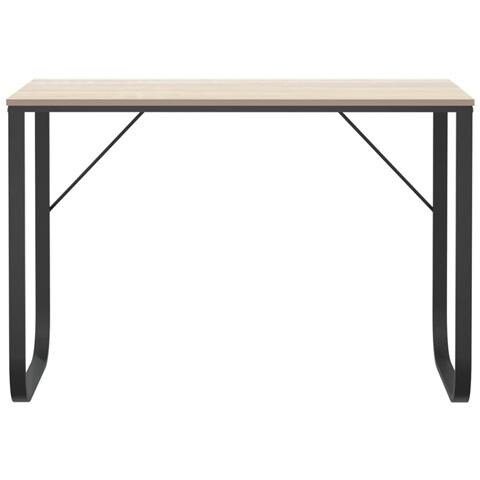 Lusso Casadino -  Scrivania Computer Nera E Rovere 110x60x73 Cm Legno Multistrato - Foto 2