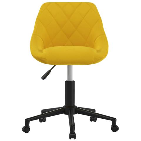 Sedia Da Ufficio Girevole Giallo Senape In Tessuto - Foto 2