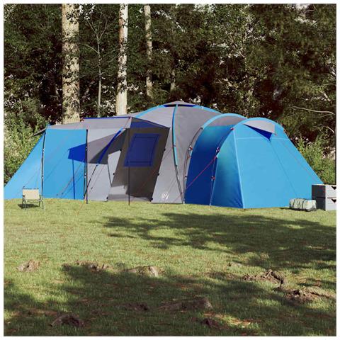 Tenda da Campeggio a Cupola per 12 Persone Blu Impermeabile - Foto 2
