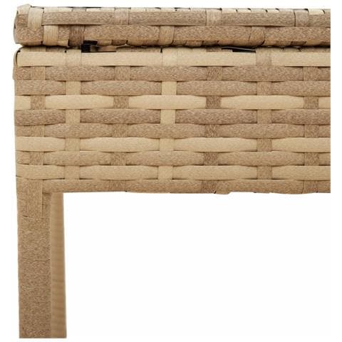 Lettino Prendisole con Baldacchino e Tavolino Beige Polyrattan - Foto 9