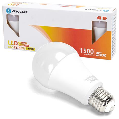 Set 10 Lampadine Led A60 E27 15w | 1500lm | Luce Calda 3000k - Foto 1