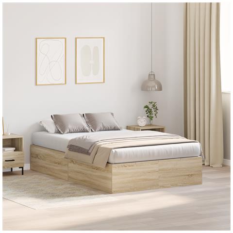Struttura letto con contenitore in rovere Sonoma 120x190 cm - Foto 2