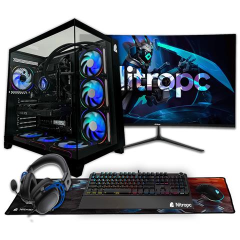 Pc Gaming Nitropc Pack Nitro Plus Nero - I9-12900k, Rtx 5070 12 Gb, 32 Gb Ddr4, 2 Tb M2, Win11, Monitor 27"" 2k 165hz Curvo E Accessori Gaming Completi - Pronto Per Giocare - Foto 1