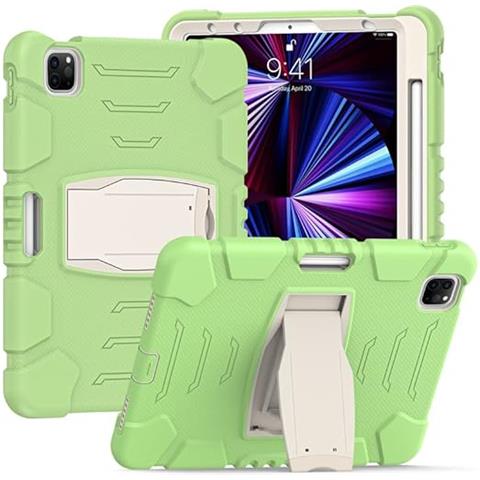 Custodia Per Ipad 11 2018/20/21 Armata Con Supporto E Alloggiamento Per Stilo Verde - Foto 1