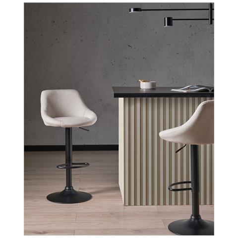 Set Di 2 Sgabelli Da Bar Medulin Tessuto Grigio Chiaro - Foto 1