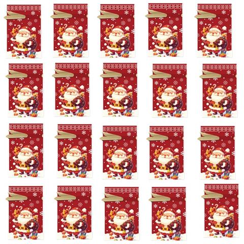 Sacchetti Di Natale Per Dolci Fiocco Di Neve Babbo Natale 23x34cm (confezione Da 50) Sacchetti Regalo Con Coulisse - Foto 5