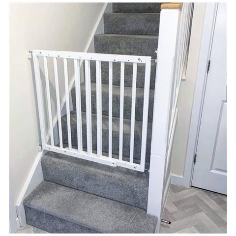 Safetots Cancelletto Di Sicurezza Top Of Stairs Per La Parte Superiore Delle Scale, Fissaggio A Vite, In Legno, Bianco, 63,5cm - 105,5cm - Foto 2
