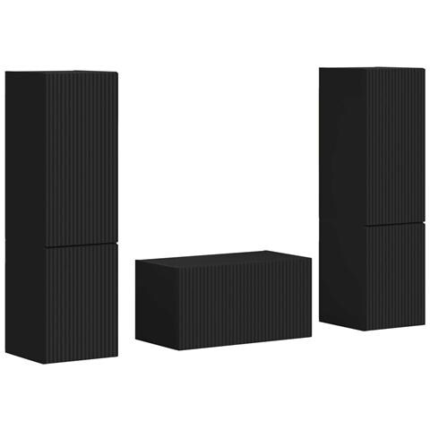 Set mobile TV 5 pcs Nero Legno multistrato - Foto 1