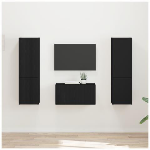 Set mobile TV 5 pcs Nero Legno multistrato - Foto 2