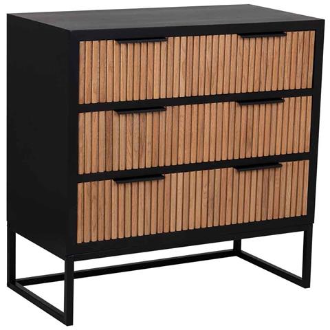 Cassettiera 3 Cassetti Legno E Metallo 80x39,5x81h Cm - Foto 1