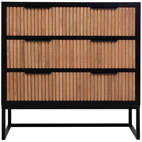 Cassettiera 3 Cassetti Legno E Metallo 80x39,5x81h Cm - Foto 2