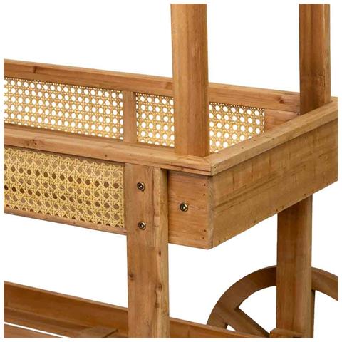 Carrello Espositivo-scaffale In Legno Marrone 108x46x148h Cm - Foto 8