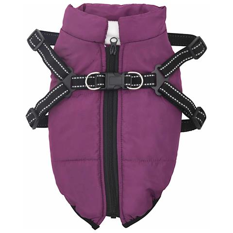 Cappotto per Cani con imbracatura Viola L32 Pile e Poliestere - Foto 2