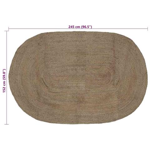 Tappeti per area Ovale Grigio 152 x 245 cm Juta - Foto 7