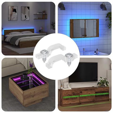 Clip per Striscia LED 2 pcs Trasparente 23,8 x 7,3 x 4,3 mm - Foto 2