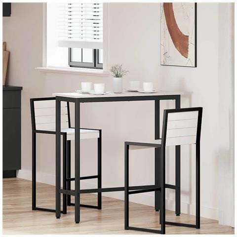 tavolo Bianco 100 x 40 x 101 cm Legno ingegnerizzato e acciaio - Foto 2