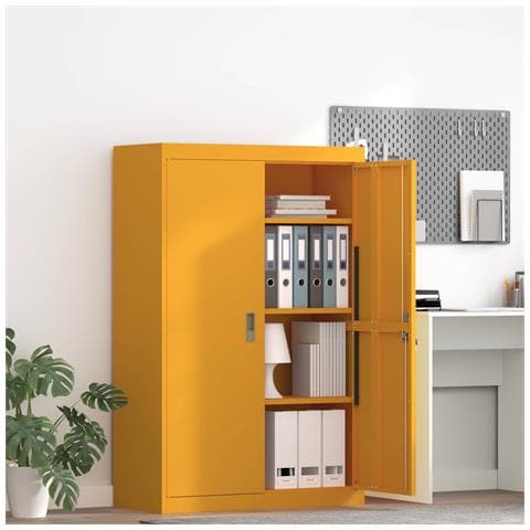 Armadio Giallo senape 90 x 40 x 140 cm Acciaio - Foto 2