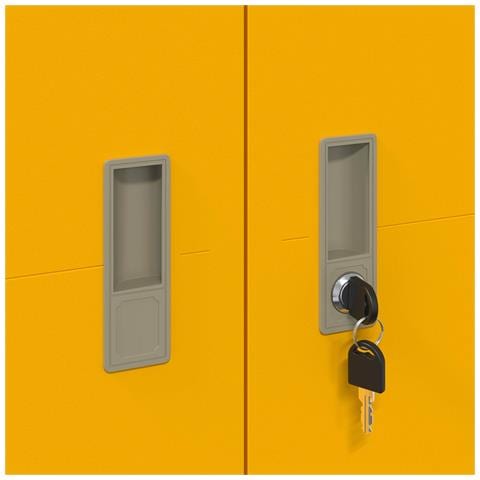Armadio Giallo senape 90 x 40 x 140 cm Acciaio - Foto 9
