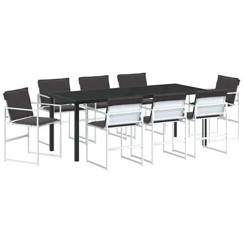 Set da Pranzo per Giardino 9 pcs Bianco - Foto 1