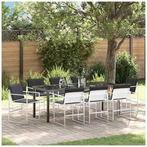 Set da Pranzo per Giardino 9 pcs Bianco - Foto 2