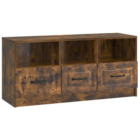 Mobile TV Rovere Fumo 102 x 34,5 x 47 cm Legno ingegnerizzato - Foto 1