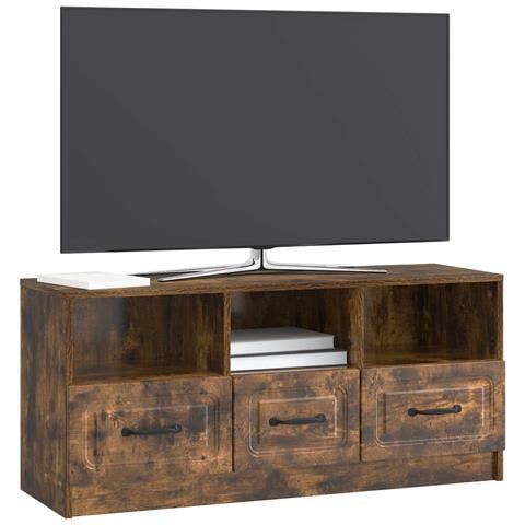 Mobile TV Rovere Fumo 102 x 34,5 x 47 cm Legno ingegnerizzato - Foto 2