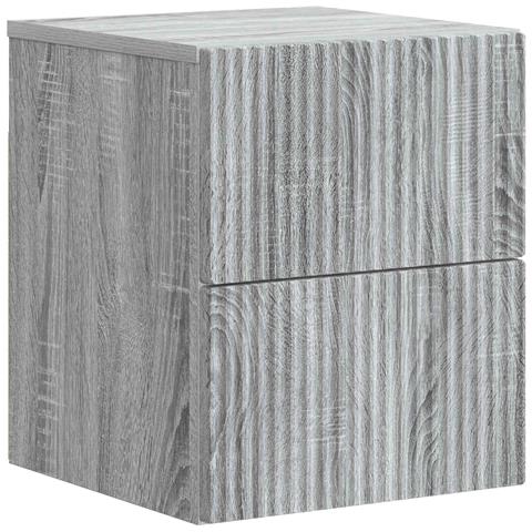 Mobiletto da notte a muro Grigio Sonoma 33 x 34,5 x 40 cm - Foto 1