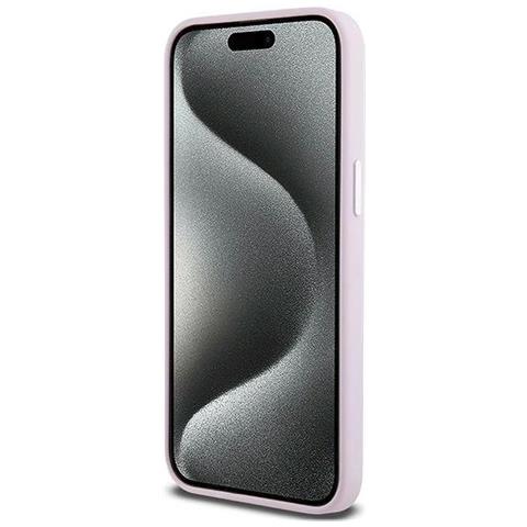 Dkny Liquid Silicone Custodia Piccola Con Logo Magsafe In Metallo Per Iphone 15 Pro Max - Rosa - Foto 1