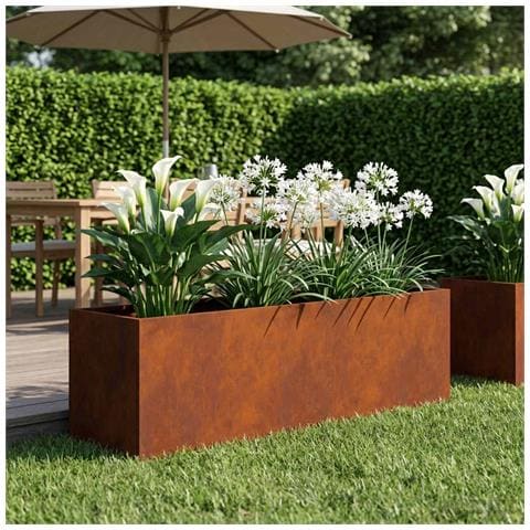 Vaso da giardino Ruggine 80 x 30 x 30 cm Acciaio Corten - Foto 2