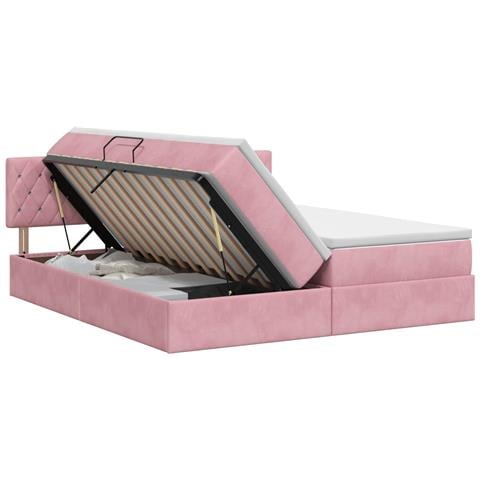 Letto con Contenitore con testiera 2 pz Rosa - Foto 1