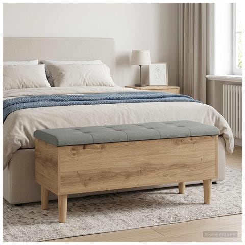 Panchina con Cuscino Rovere Artigianale 102 x 42 x 46 cm - Foto 2