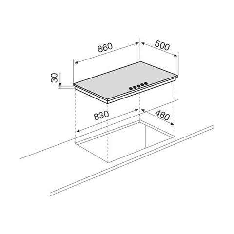Piano Cottura GT955BK a Gas 5 Fuochi Gas Colore Nero  - Foto 2