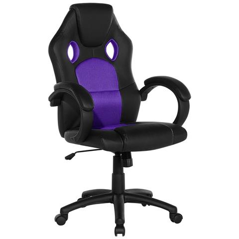 Sedia Da Ufficio In Ecopelle Viola Rest - Foto 1