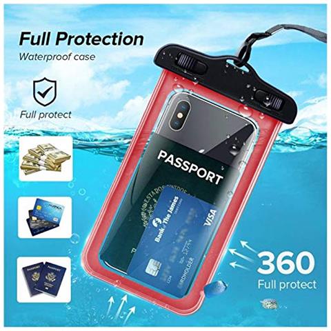 Custodia Impermeabile Compatibile Con Huawei P10 Lite Certificato Ipx8 Waterproof Case Cover Impermeabile (rosso)  - Foto 2