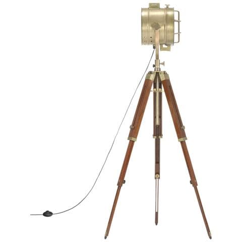 Lampada da Terra a Treppiede Legno Massello di Mango 165 cm - Foto 10