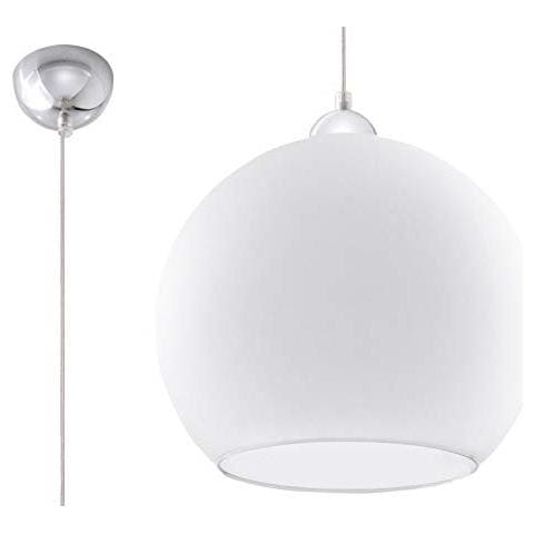 Ball - Lampadario A Sospensione In Vetro, Colore: Bianco Cromato - Foto 1