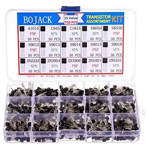 15 Valori 750 Pezzi A1015 C945 C1815 S8050 S8550 S9012 S9013 S9014 S9015 S9018 2n2222 2n3904 2n3906 2n5401 2n5551 Pnp Potenza Npn General Purpose Transistor Assortimento Kit - Foto 1