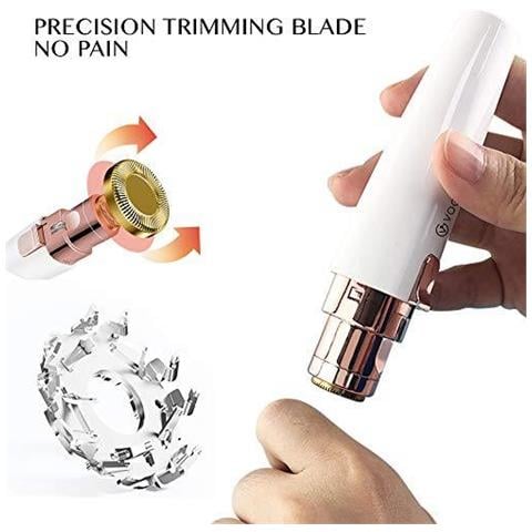 Ricaricabile Sopracciglia Trimmer E Rimozione Dei Capelli Facciali Per Le Donne 2 In 1 Sopracciglio Razor E Indolore Rimozione Dei Capelli Labbra Sopracciglio Corpo Depilazione Viso Per Le Donne Con Built-in Led - Foto 2