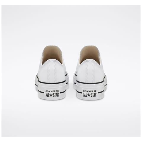 Scarpe Chuck Taylor All Star Lift Clean Leather Ox Taglia 36.5 Codice 561680c Bianco - Foto 17