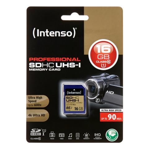 16GB SDHC, 16 GB, Secure Digital High-Capacity (SDHC) , 90 MB / s, Blu, 2,4 cm, 3,2 cm - Foto 1