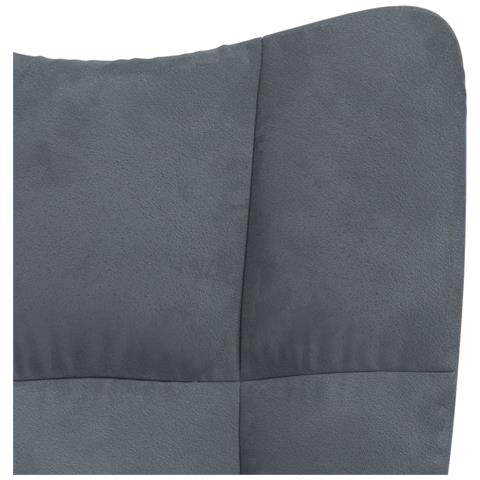 Poltrona Relax con Poggiapiedi Grigio Scuro in Velluto - Foto 10