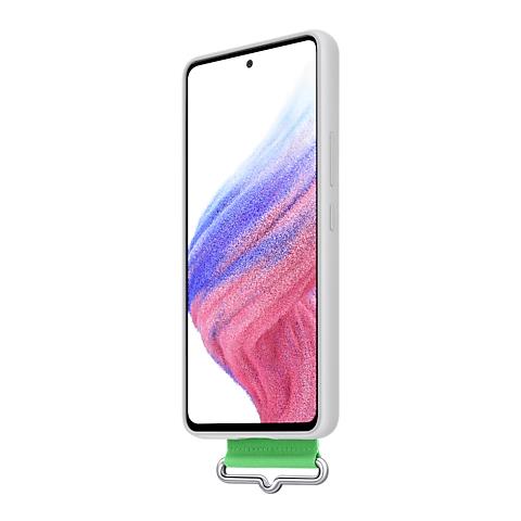 Cover Originale Galaxy A53 5g Silicone Morbido Cinturino Verde - Bianca - Foto 9
