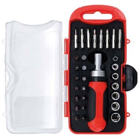 Set Di Bit E Bussole Con Impugnatura A Cricchetto Per Bit Reversibili Bgs - 30 Pezzi - 20130 - Foto 1
