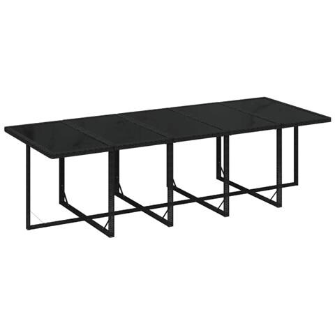 Set Da Pranzo Per Giardino 11 Pz Con Cuscini In Polyrattan Nero - Foto 8